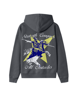 STRENGTH CONQURES ALL OBSTACLES OVERSIZED RETRO HOODIE